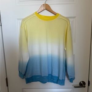 Pink Lily Pastel Ombré Crewneck Sweatshirt pullover cozy athleisure size small